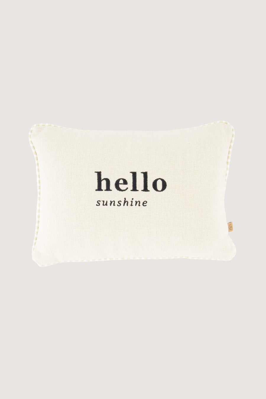 cushion hello sunshine colored piping 35x25cm | off white