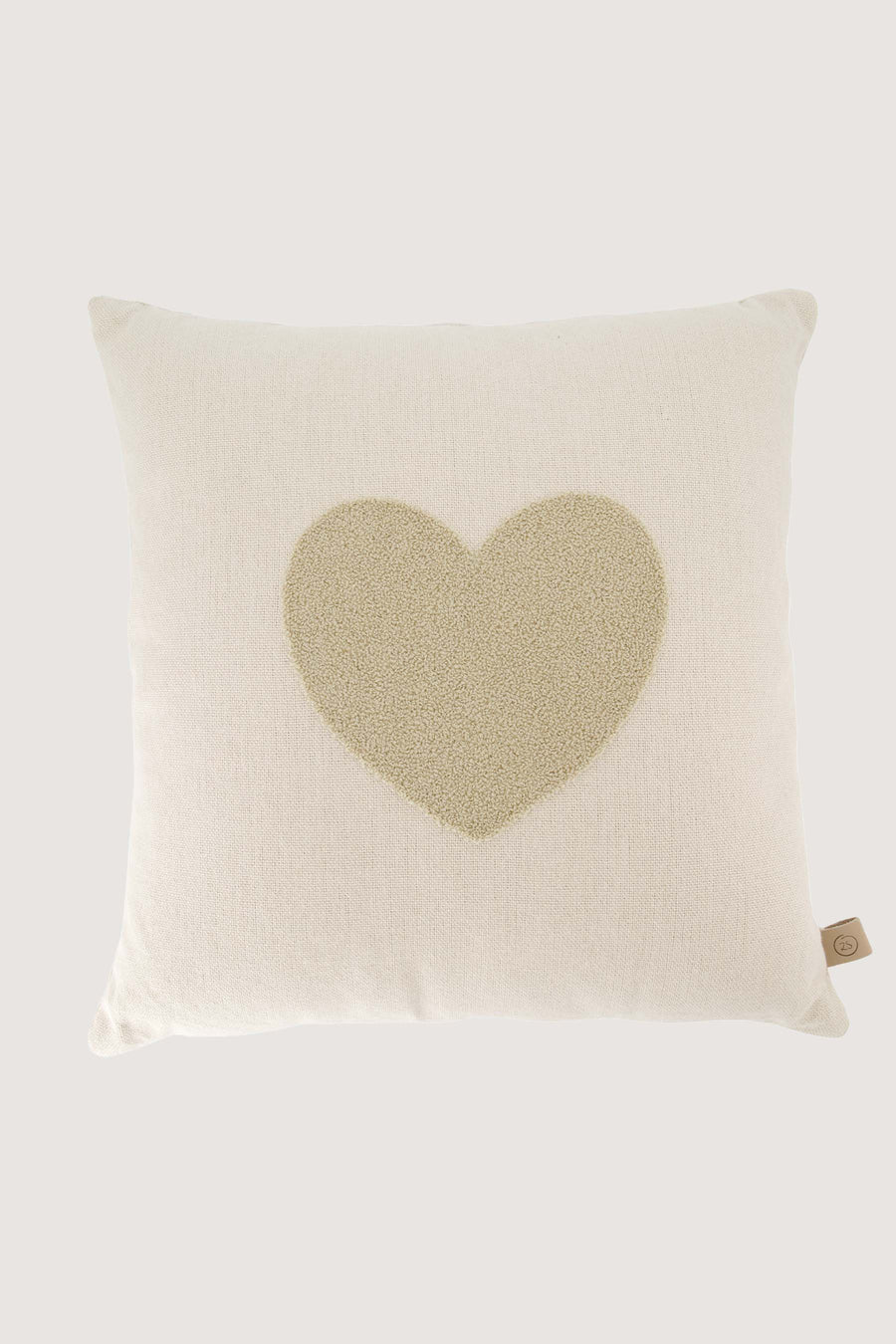 tufted heart cushion 45x45cm | pepper and salt / sand
