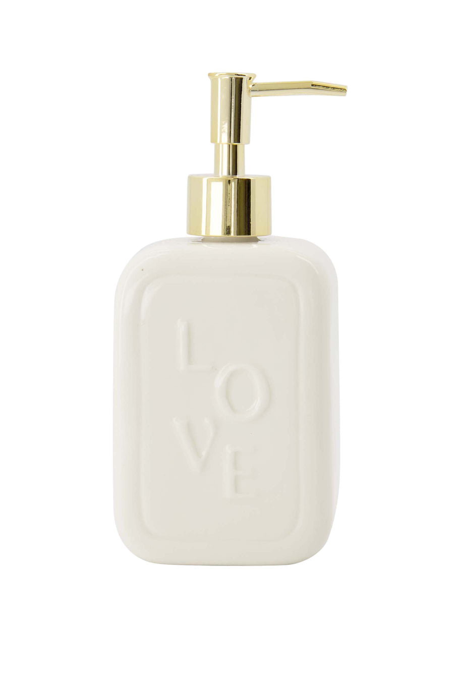 soap dispenser ceramic love white/gold | white/gold