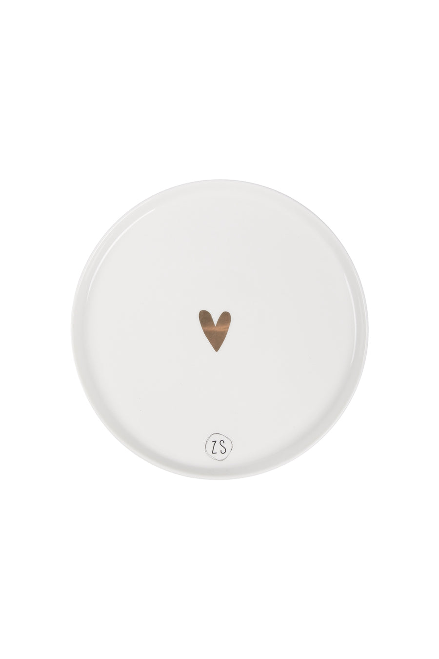 breakfast plate gold heart | white