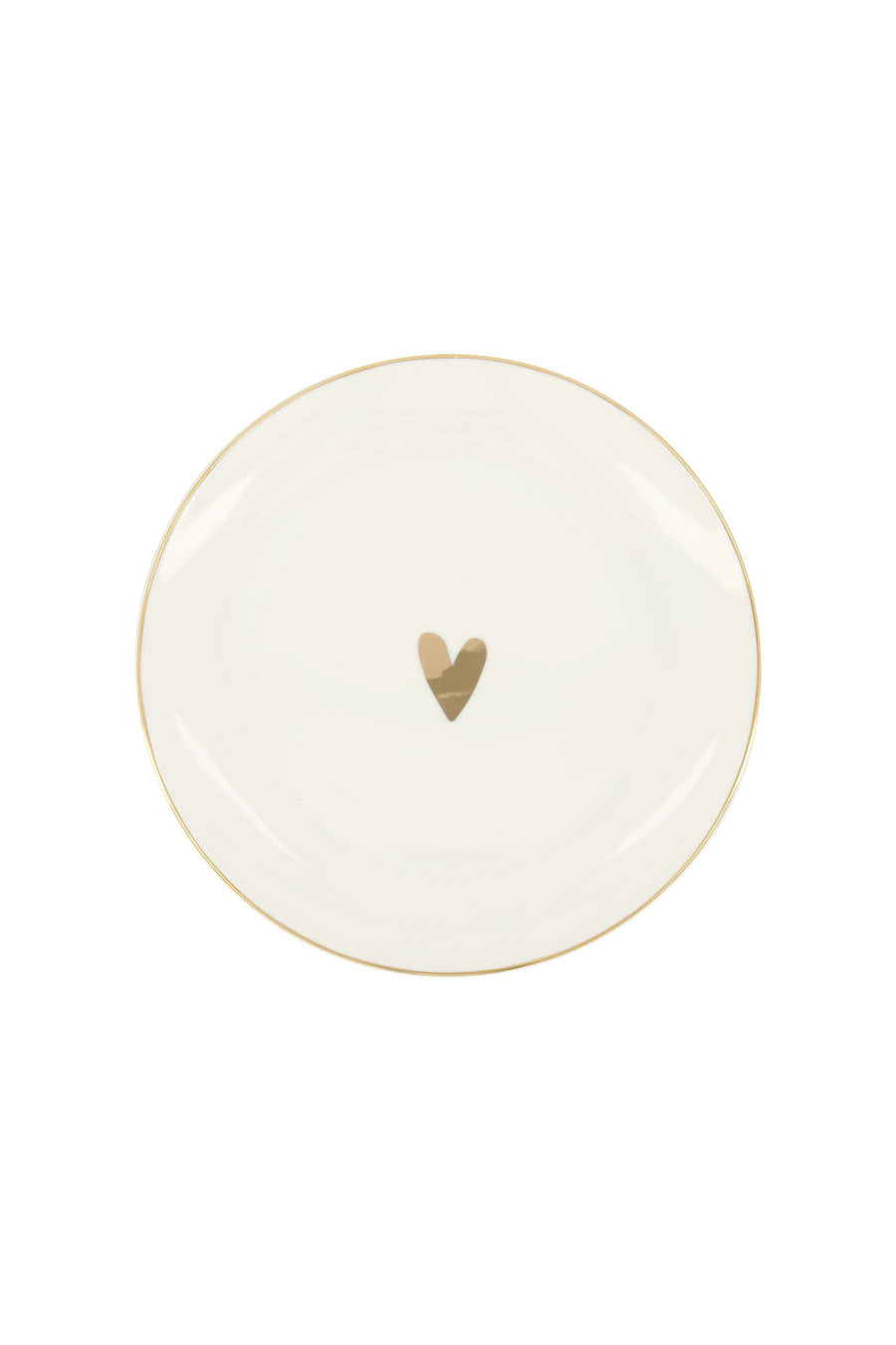 breakfast plate heart | white / gold