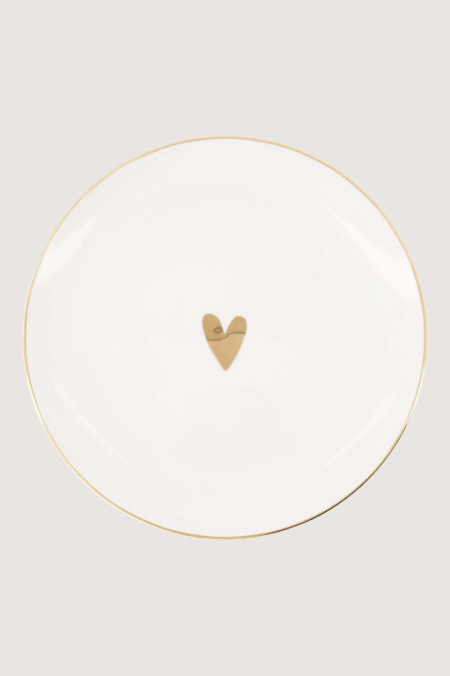 breakfast plate heart | white / gold