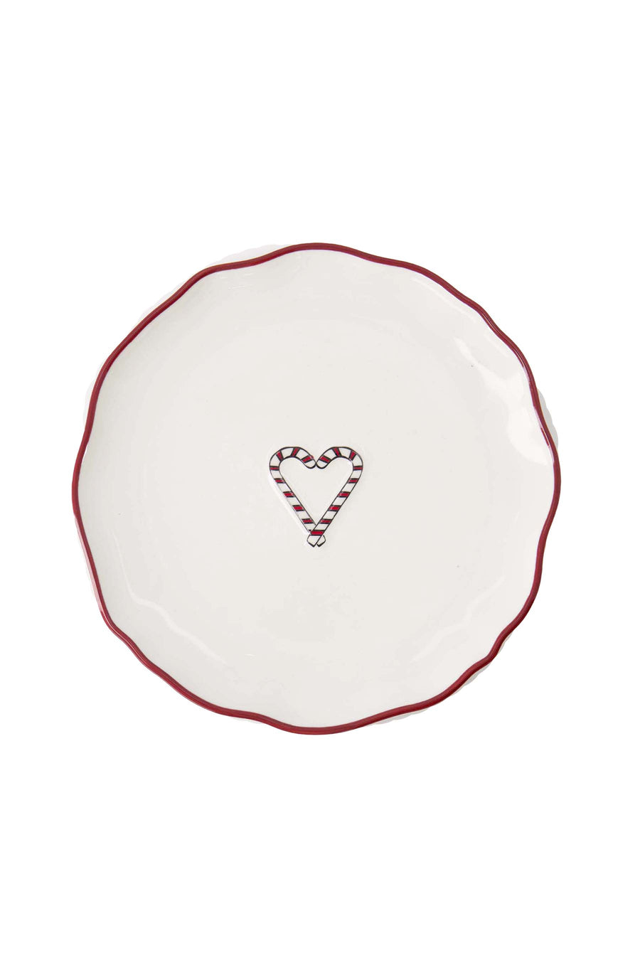 serving bowl heart white/dark red | white/dark red