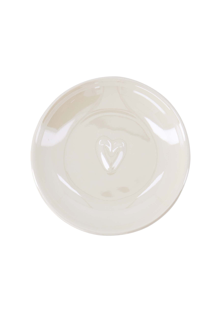 pearl heart dip dish | white