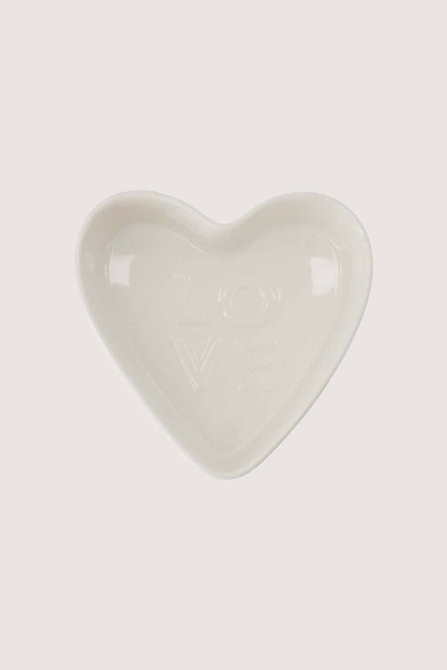 ceramic heart-shaped oven dish, small | white