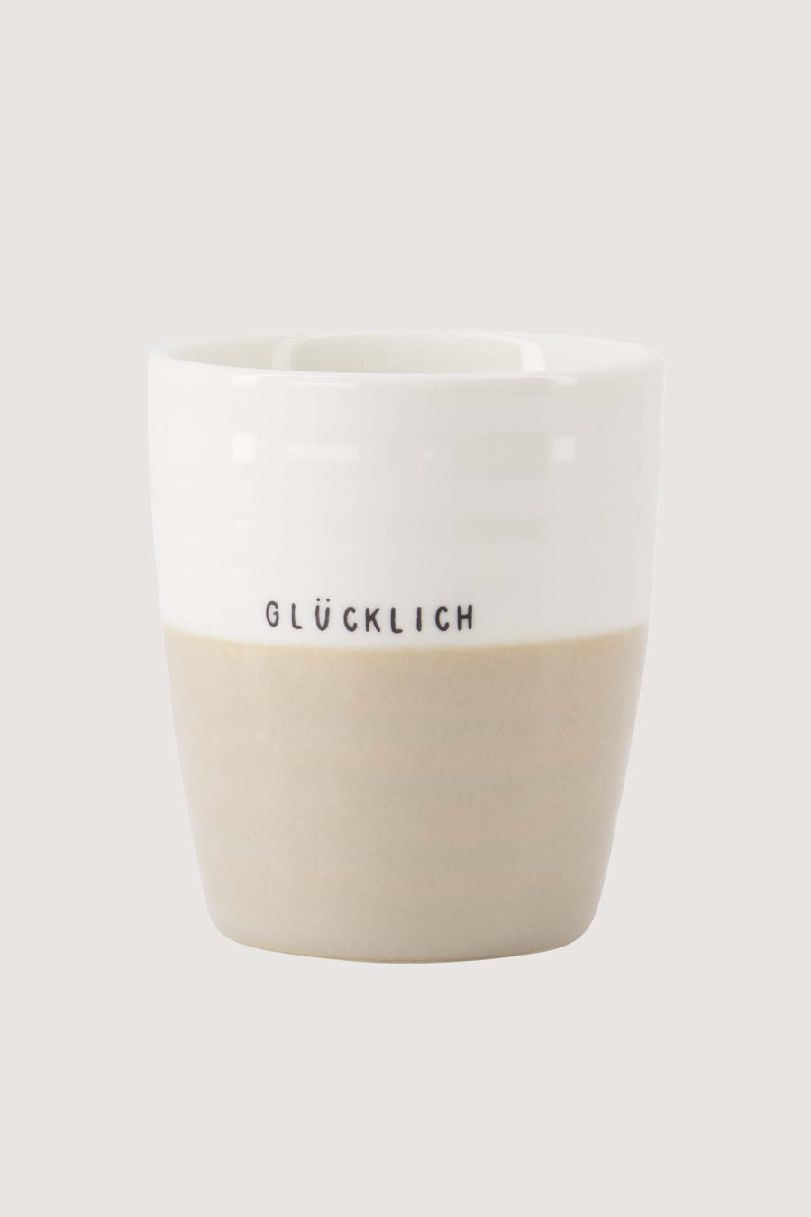 coffee mug glucklich | white / sand