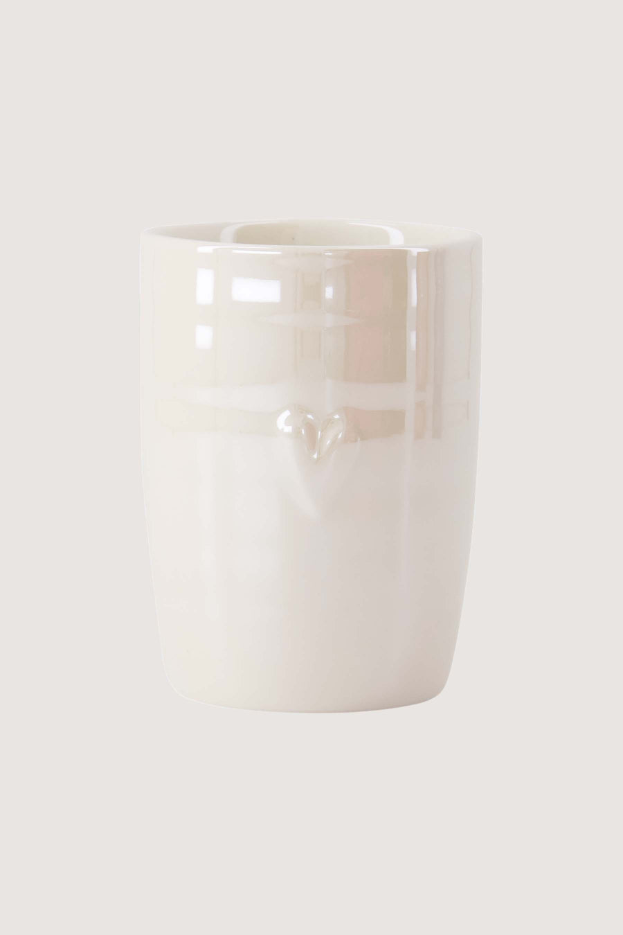 coffee mug mother-of-pearl heart | white