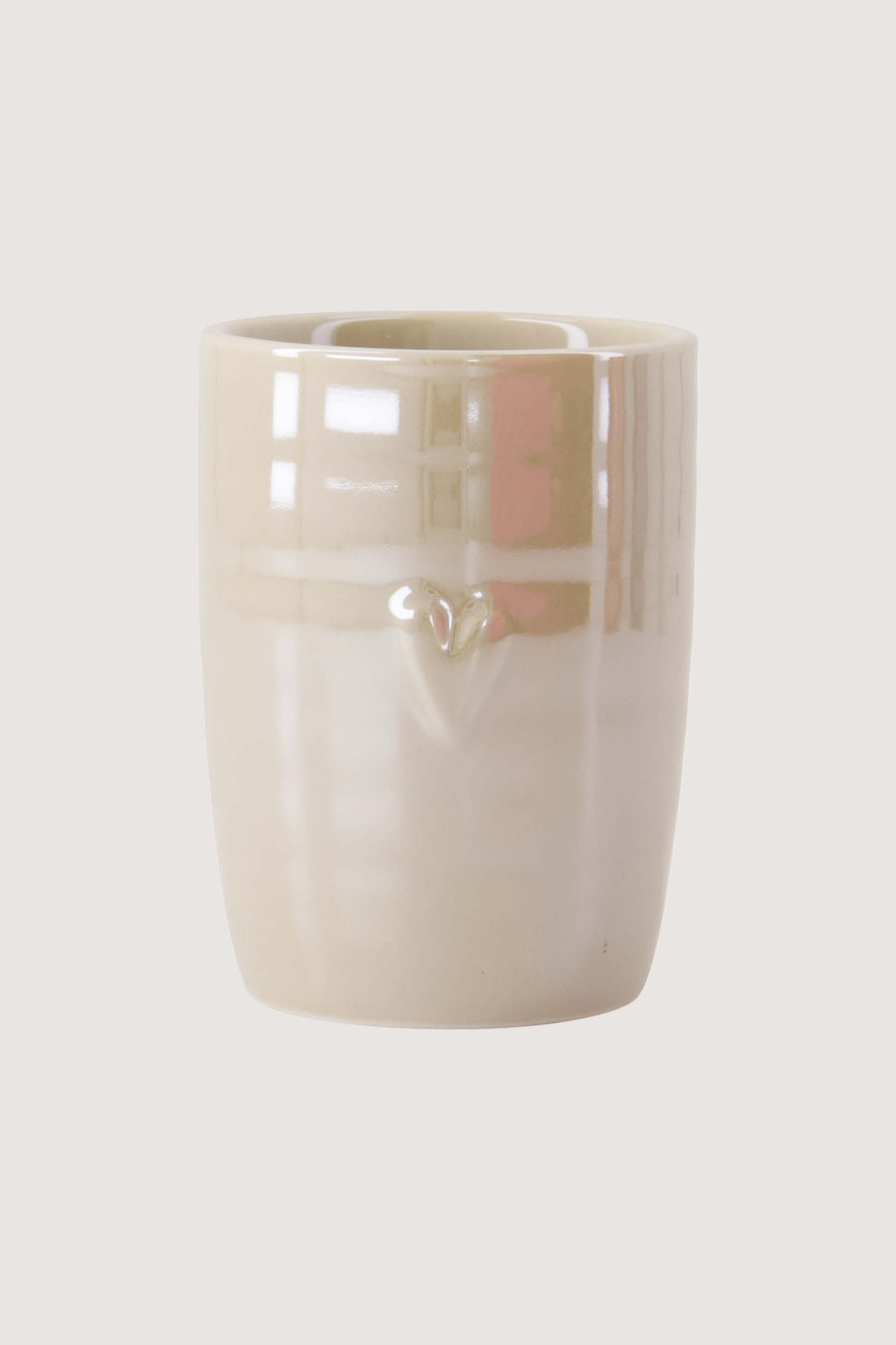 coffee mug mother-of-pearl heart | sand