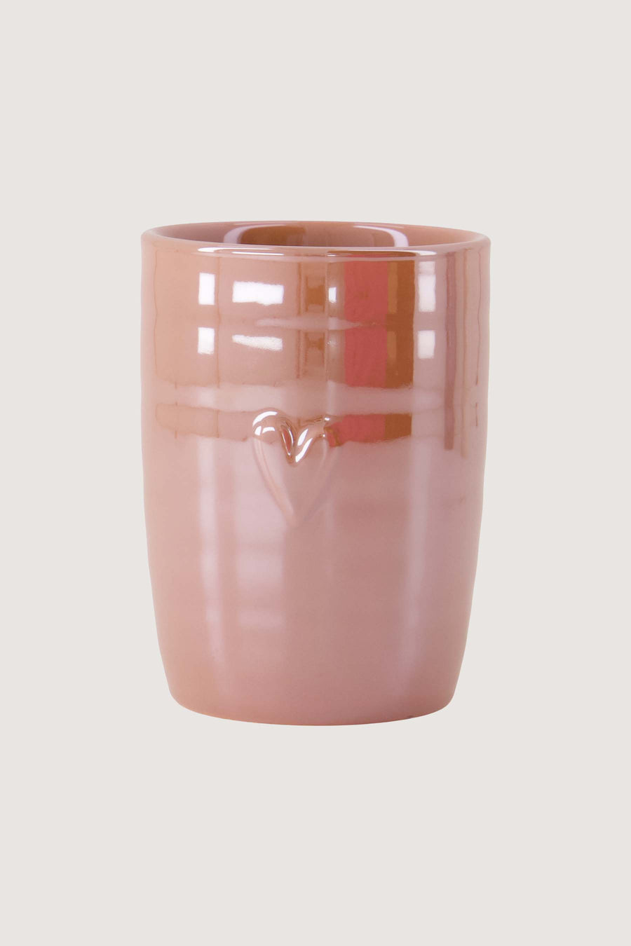 coffee mug mother-of-pearl heart | pink