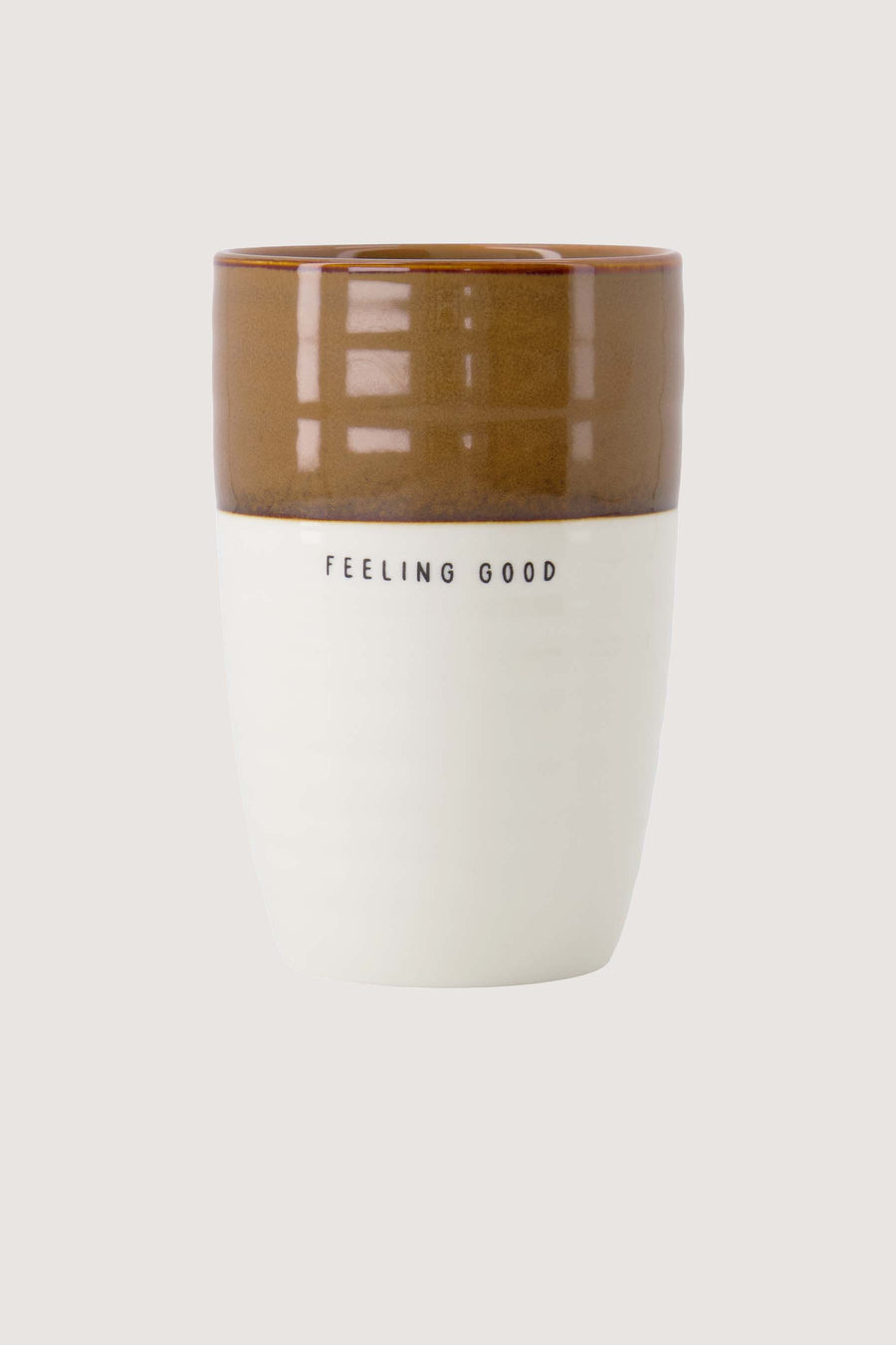 mug L feeling good | white / brown