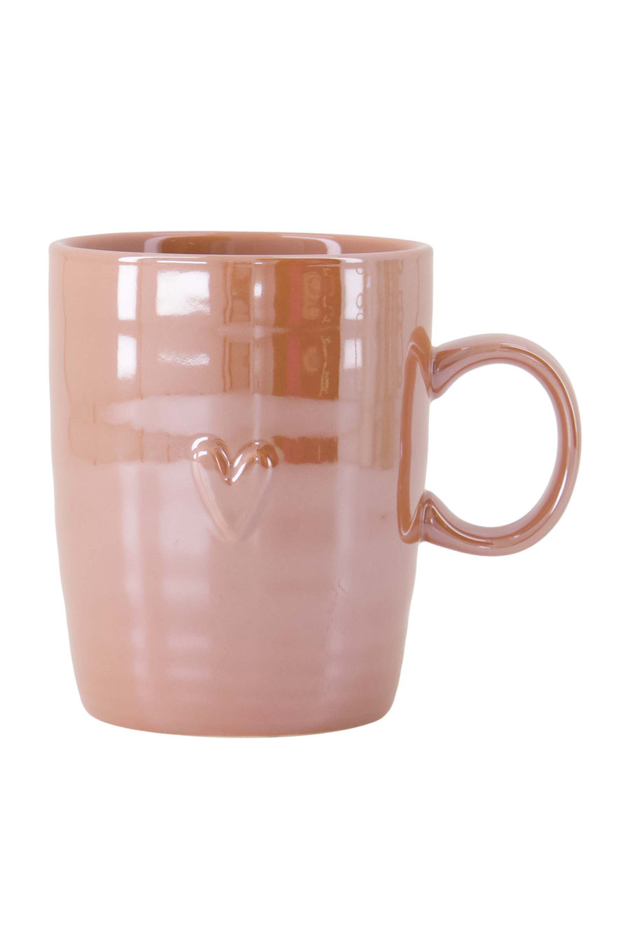 tea mug mother-of-pearl heart | pink