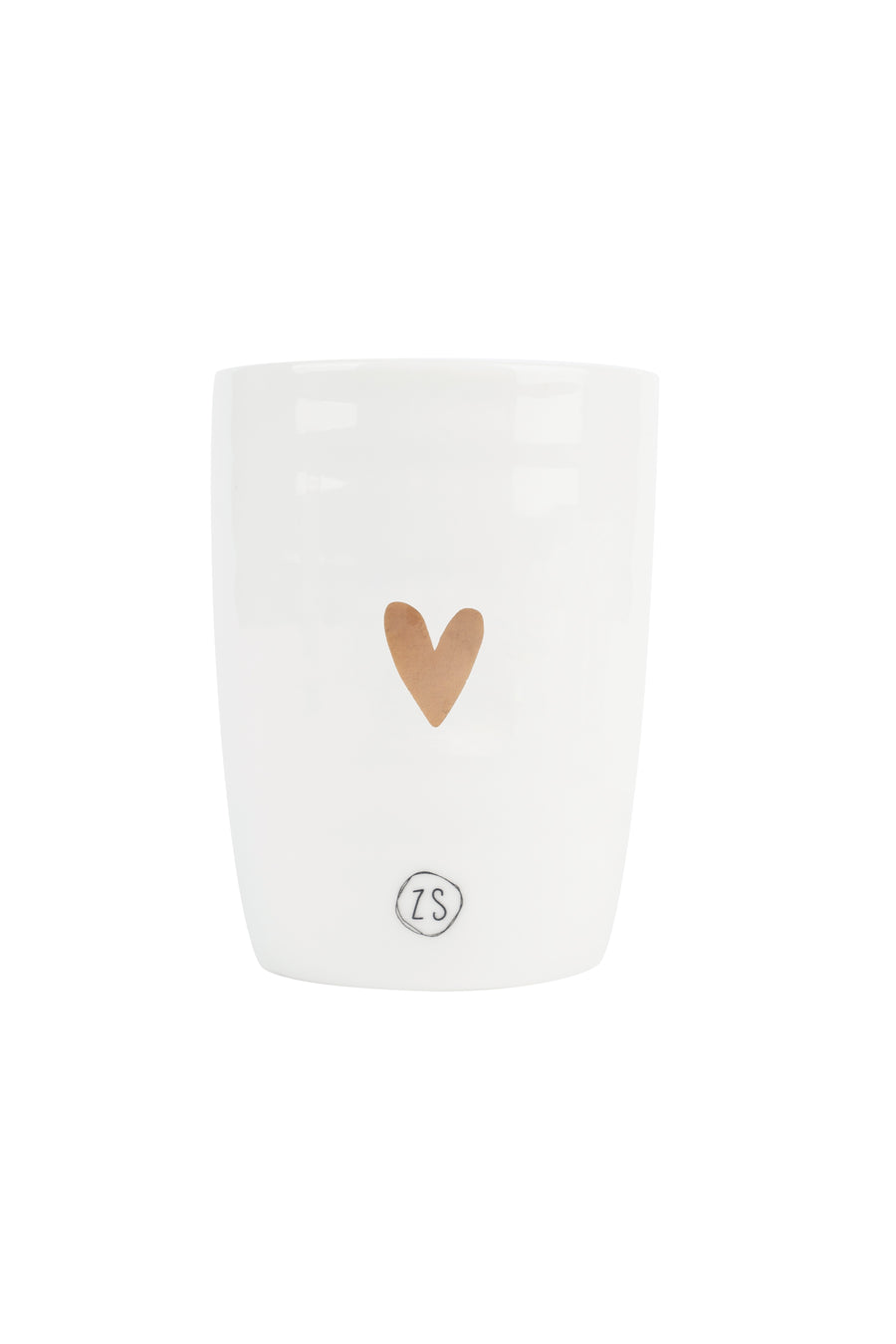 coffee mug gold heart | white
