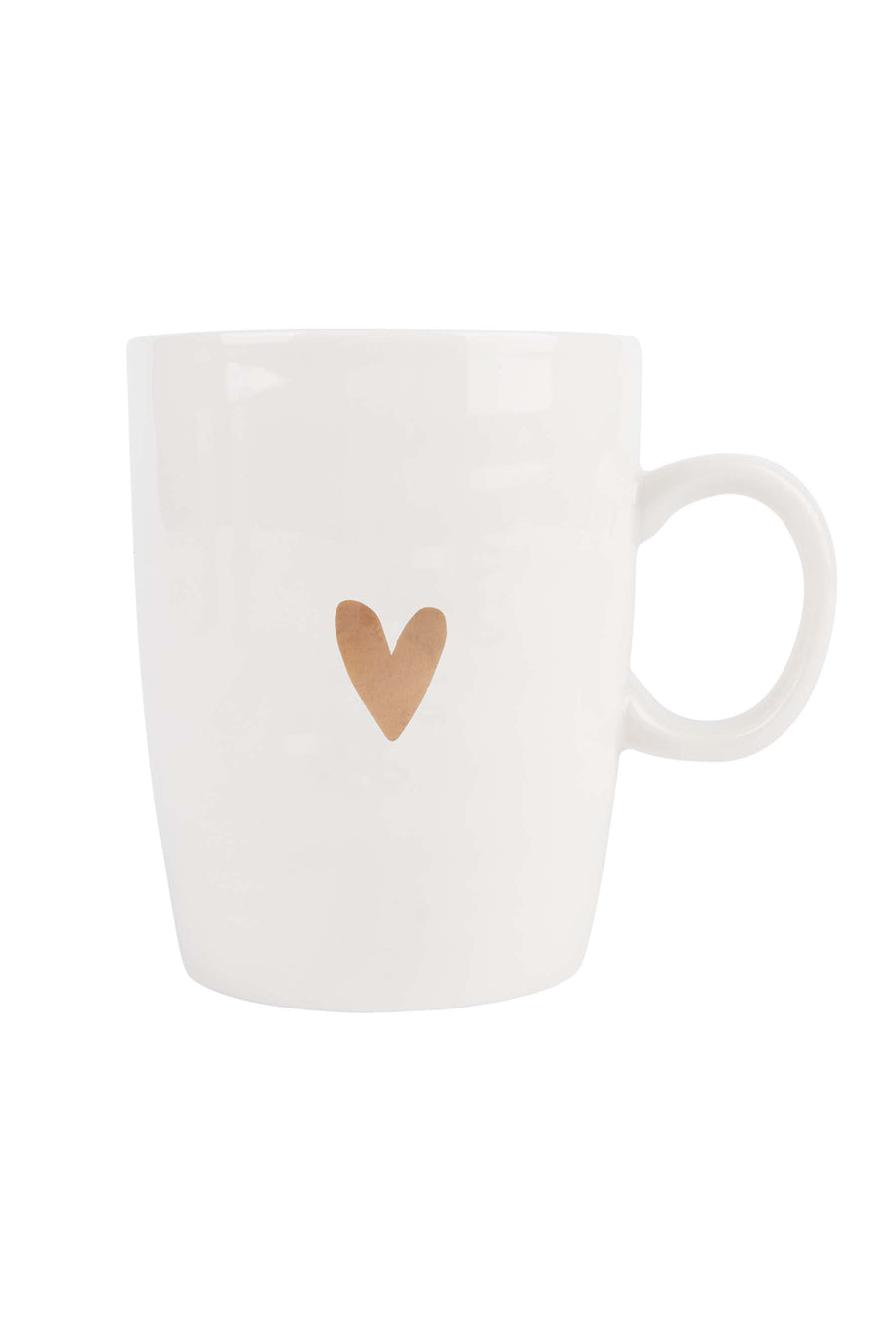 tea mug gold heart | white