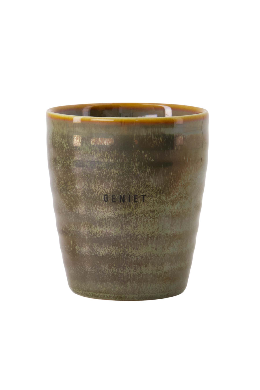 coffee mug stapled dark green | white / dark green