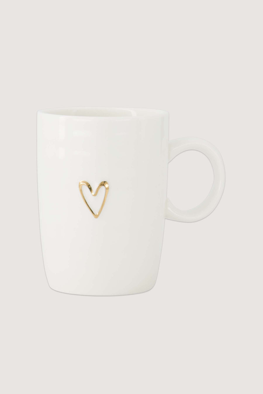 tea mug line heart | white / gold