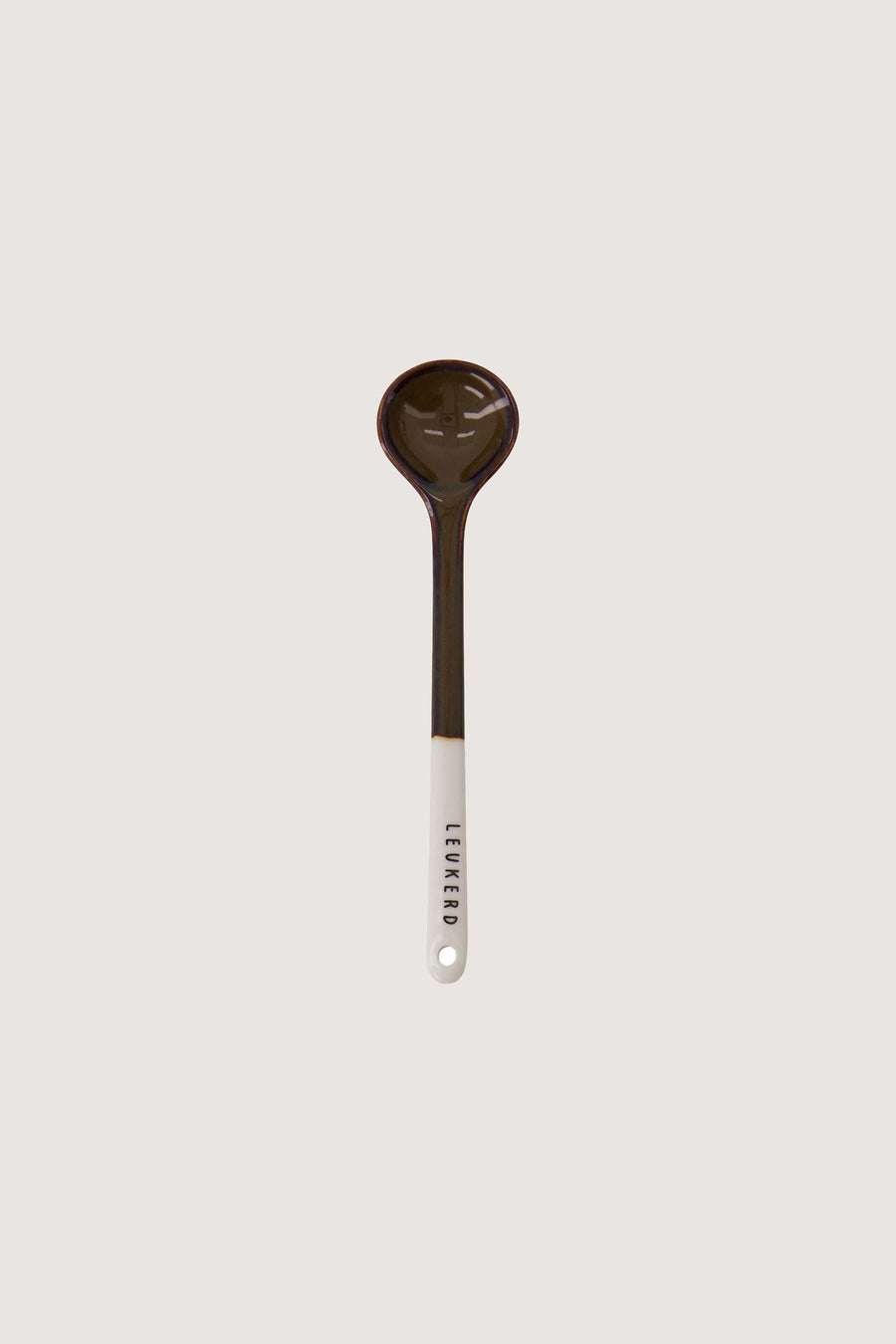 ceramic spoon leukerd | white / brown