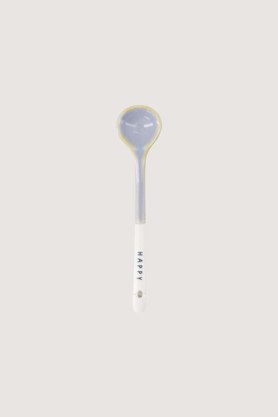 ceramic spoon happy | white / light blue