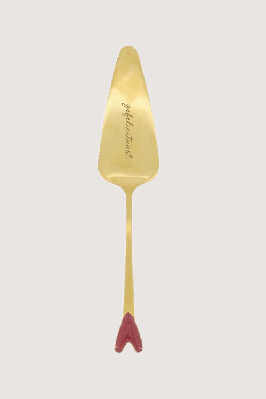 cake server congratulation cake | gold / red