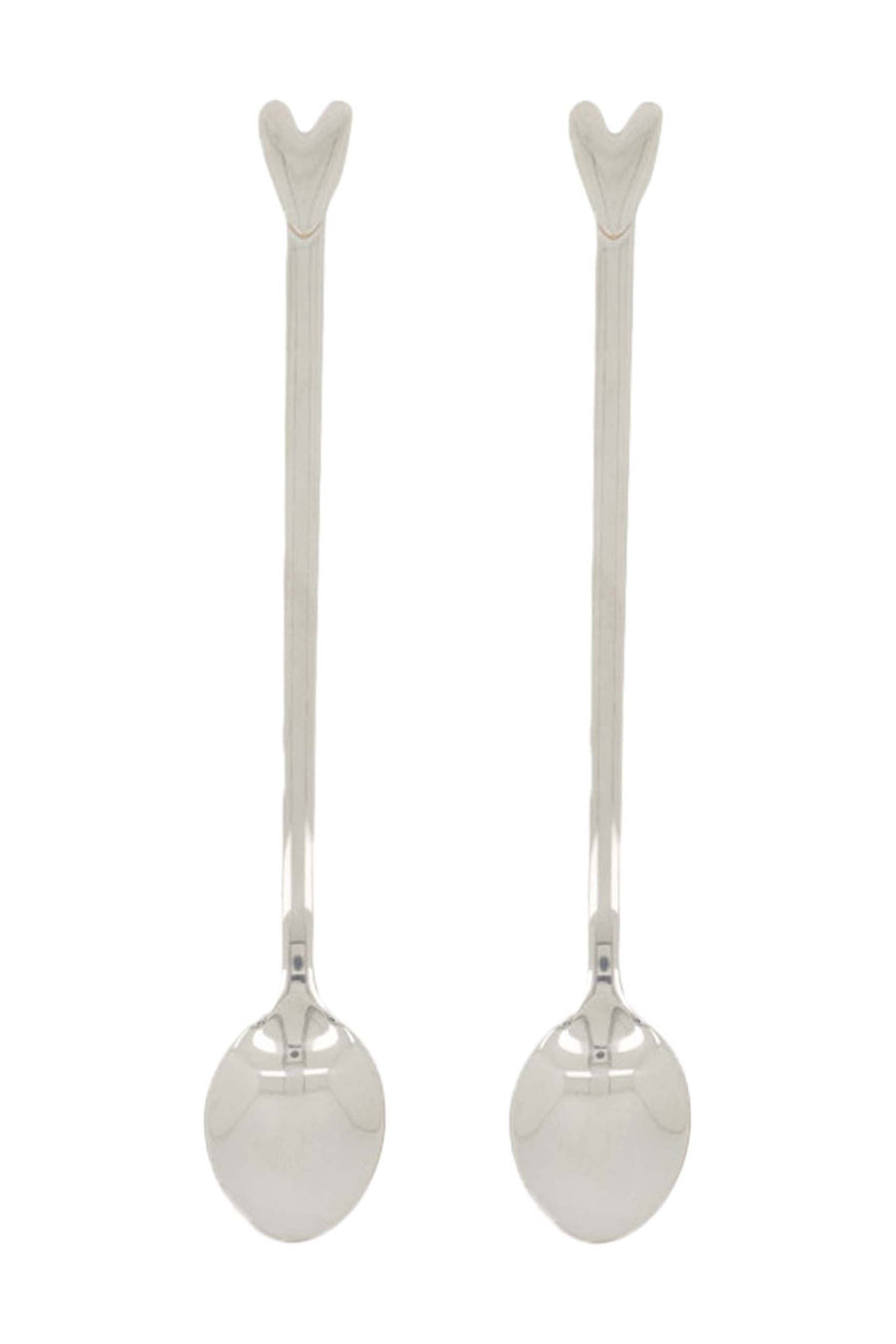 set of 2 long spoons heart | silver