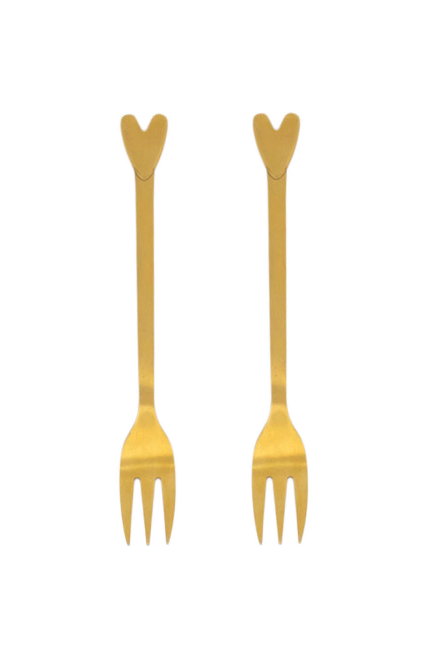 set van 2 vorkjes hartje goud | goud
