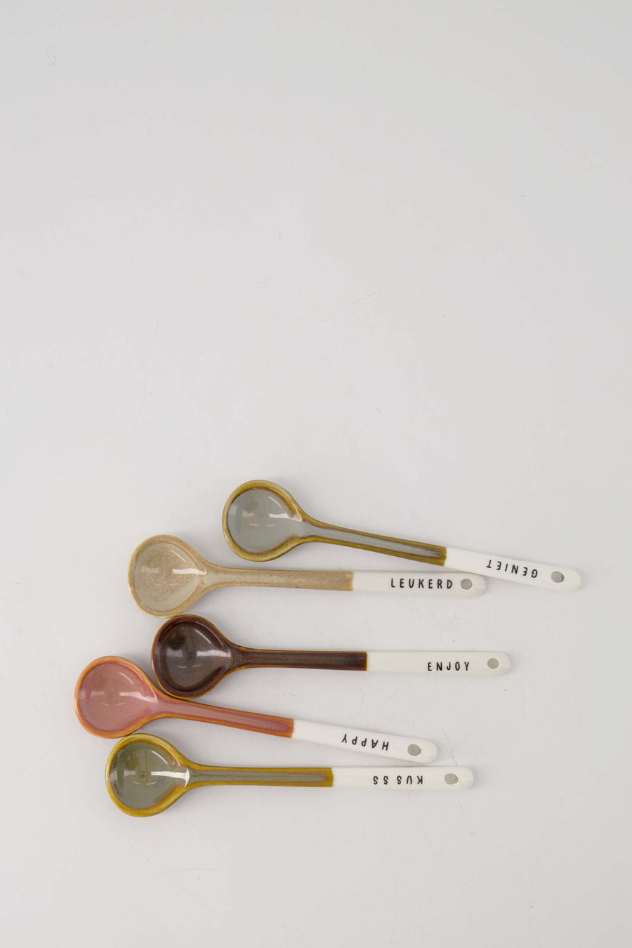 spoon ceramic kusss white/dark green | white/dark green