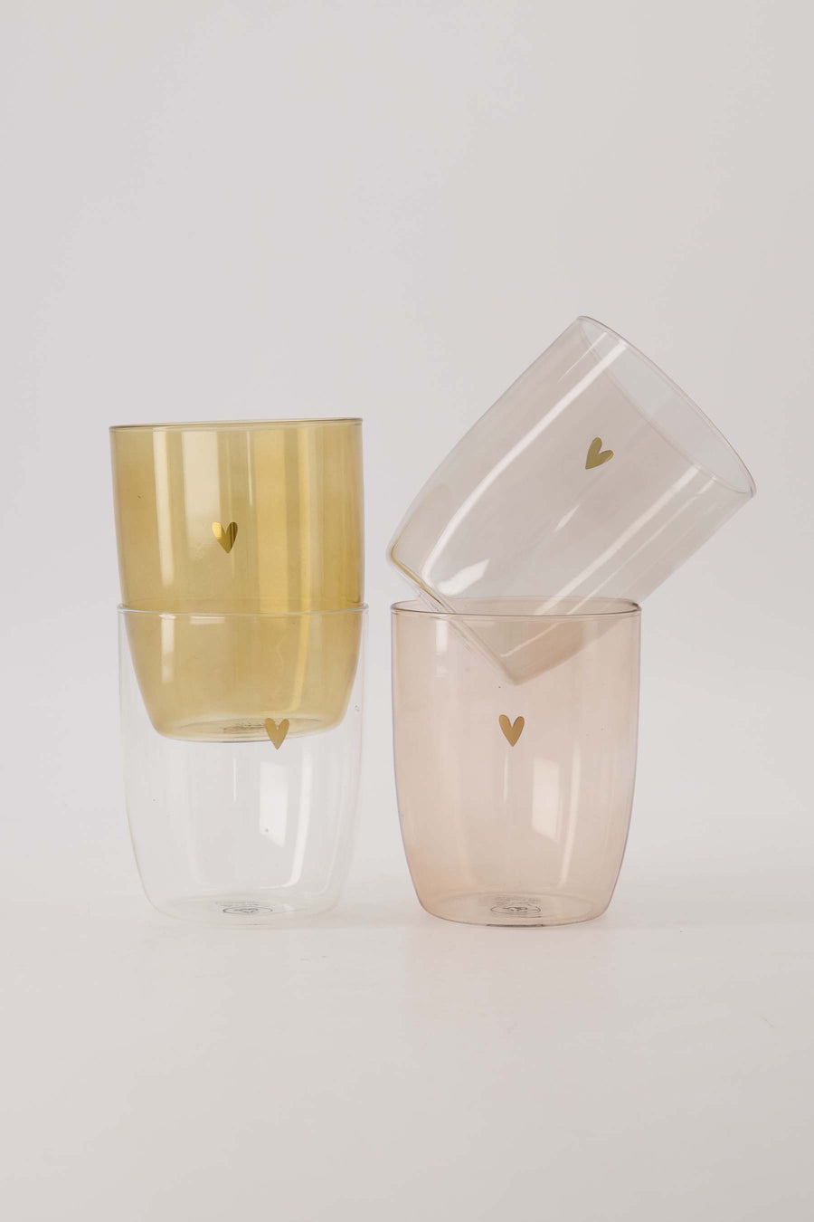 drinking glass heart | ochre