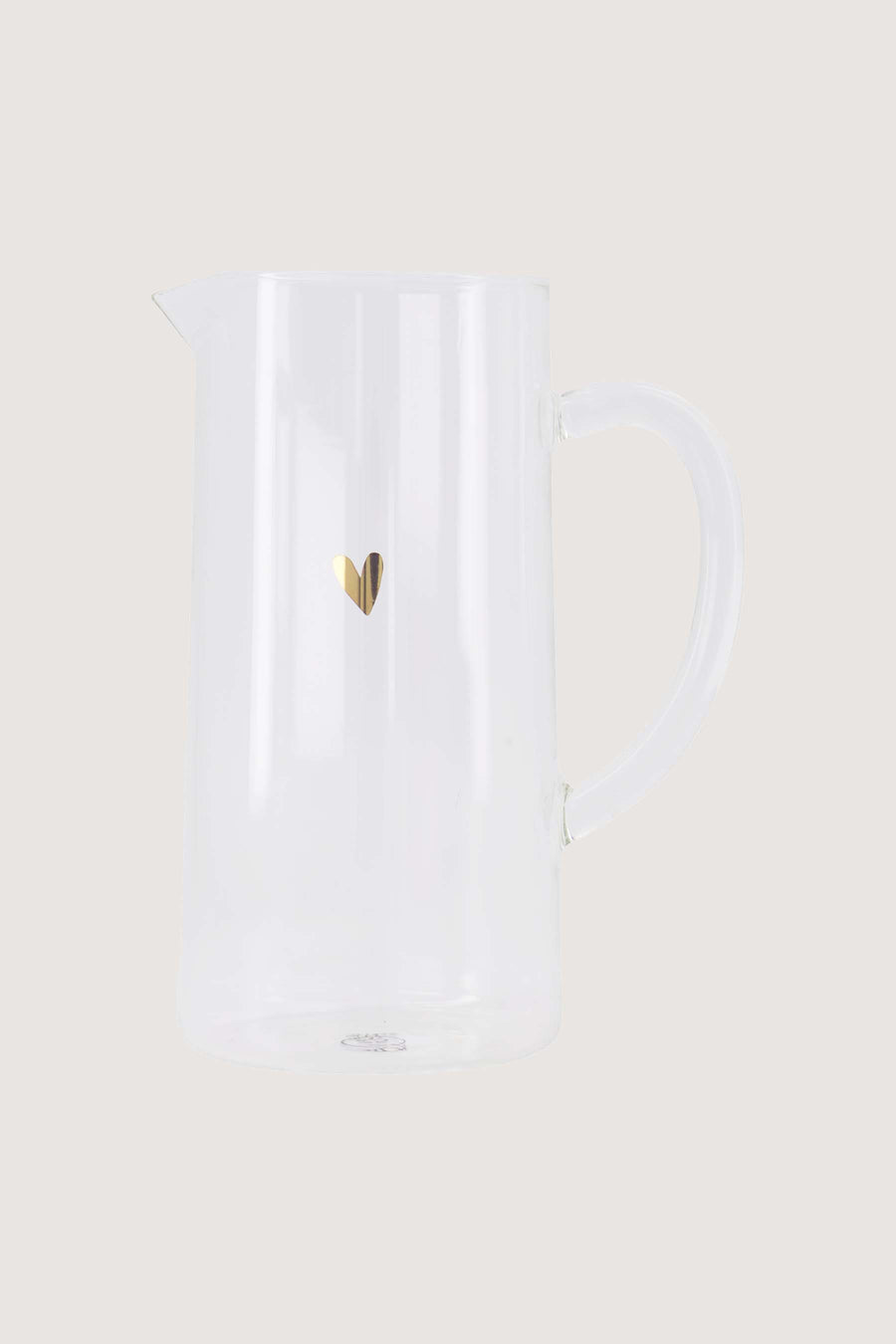 water jug glass heart | transparent / ochre