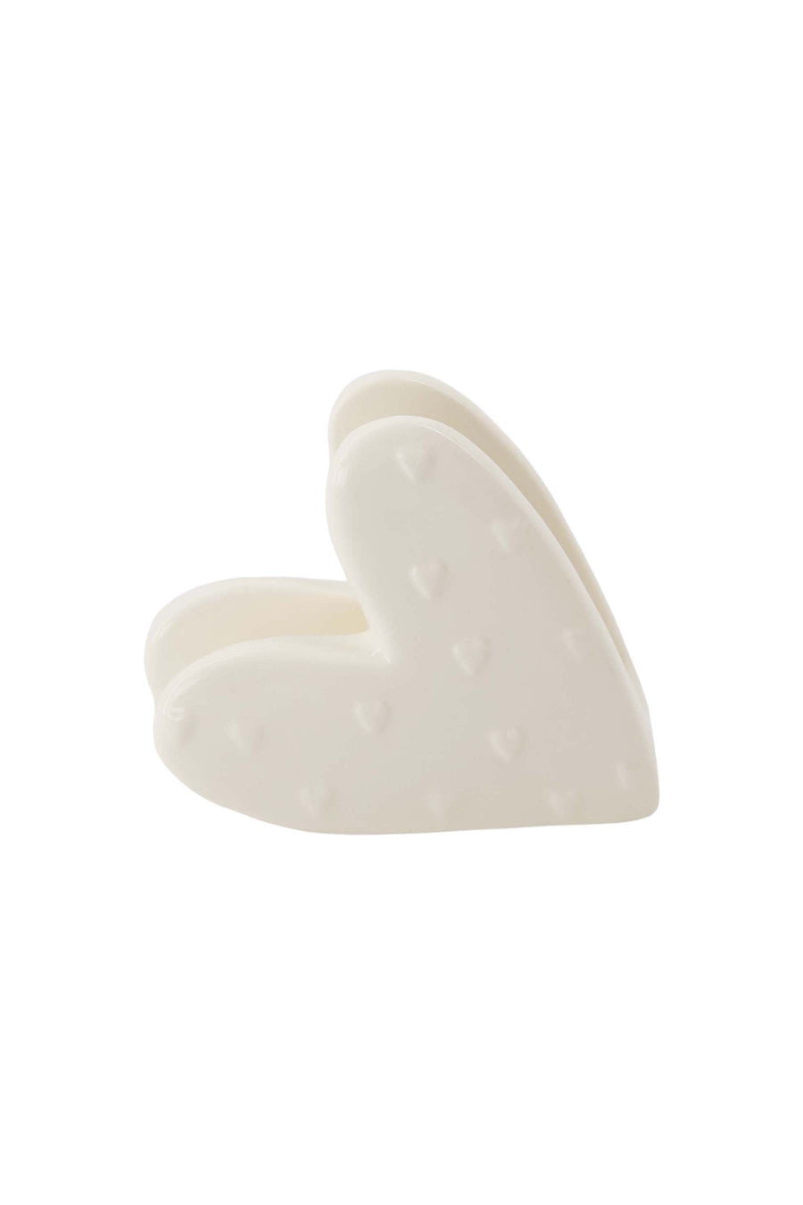 napkin holder ceramic heart white | white