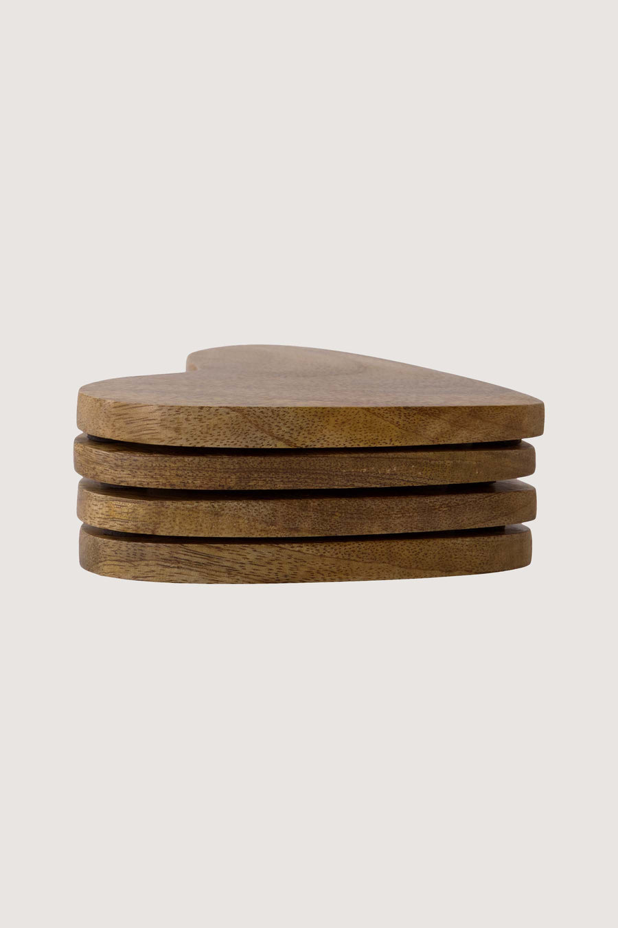 set of 4 coasters heart | natural