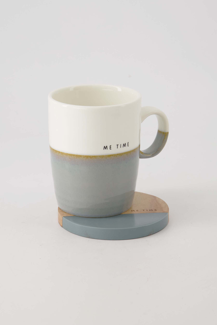 set of 2 coasters wood me time gray-blue/natural | gray-blue/natural