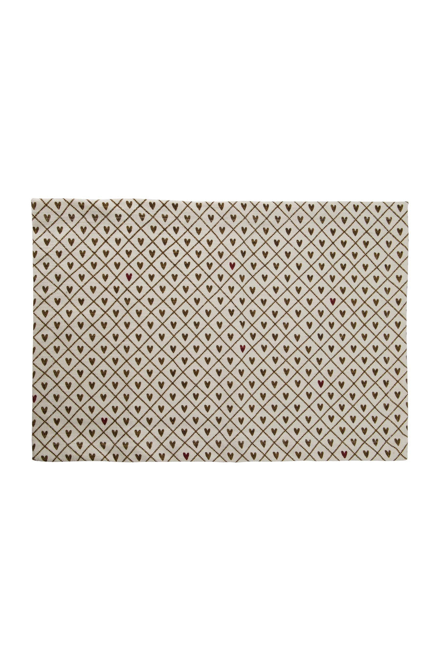 placemat hearts sand/port/brown | sand/port/brown