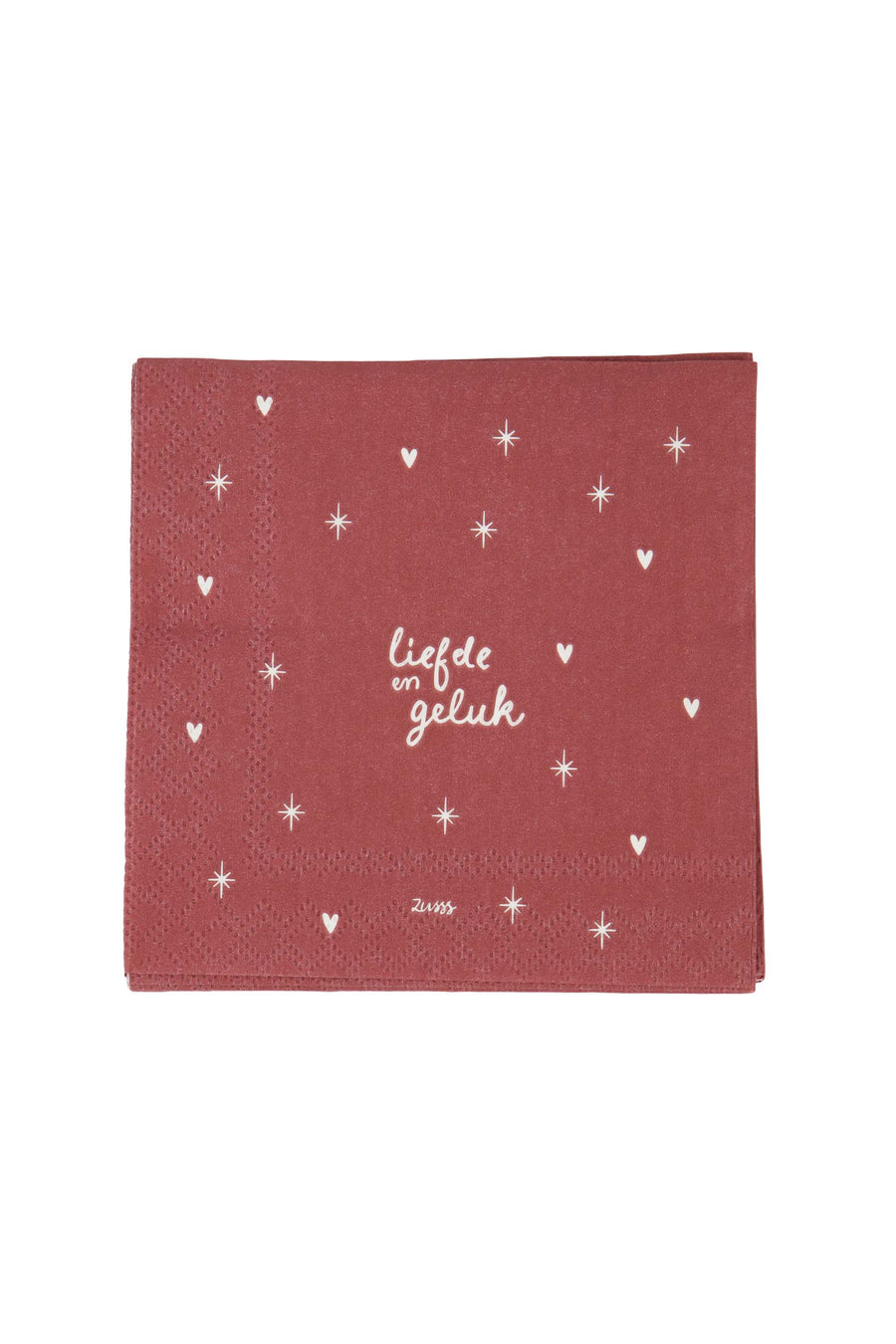napkins square love and happiness white/dark red | white/dark red