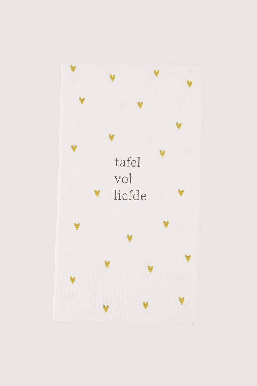 napkins rectangle hearts table full of love | white / ochre