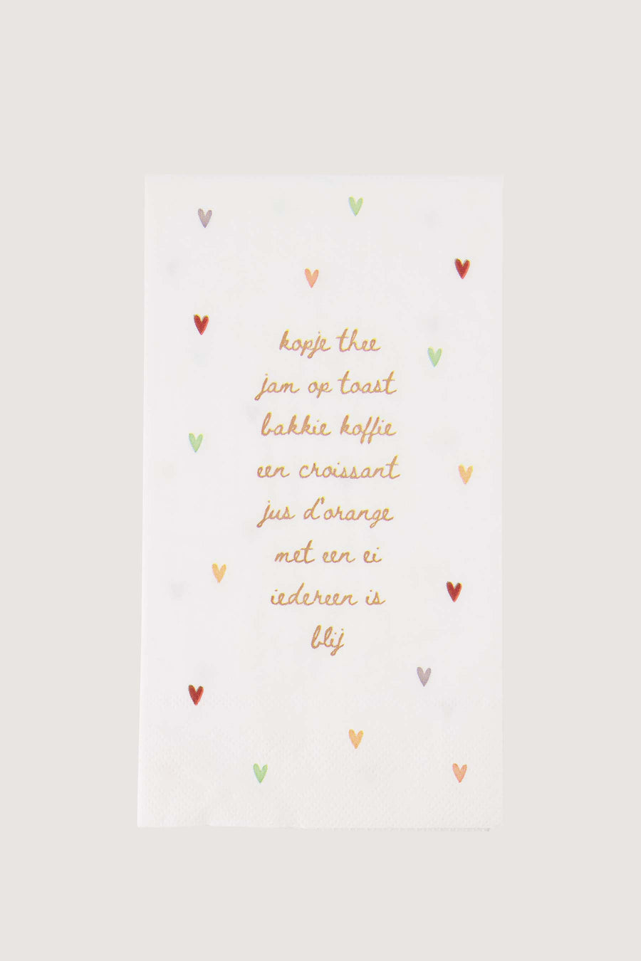 rectangular napkins everyone is happy hearts | off white / multicolor