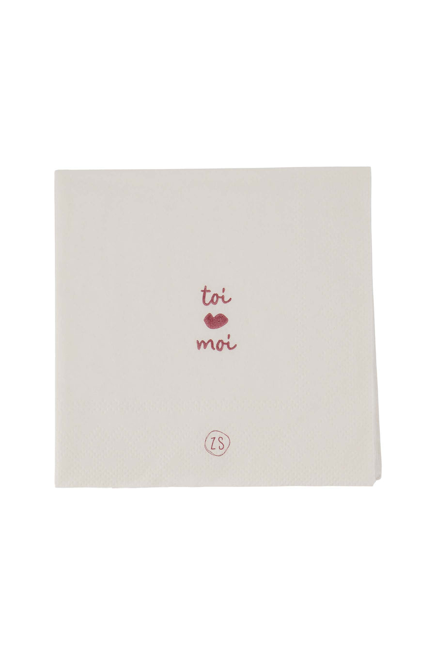 napkins moi et toi 12.5x12.5cm | white / red