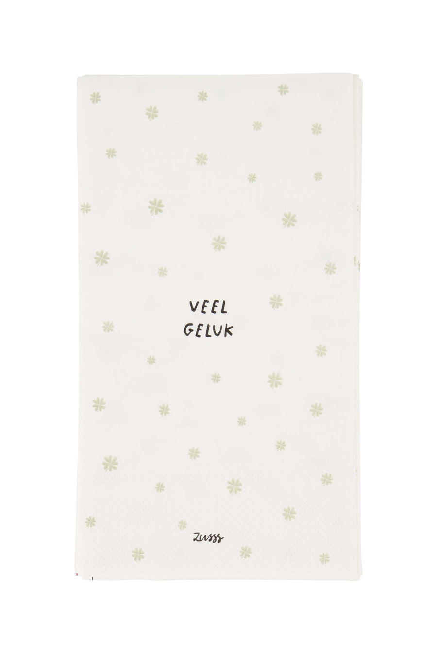 napkins rectangle good luck white/green | white/green