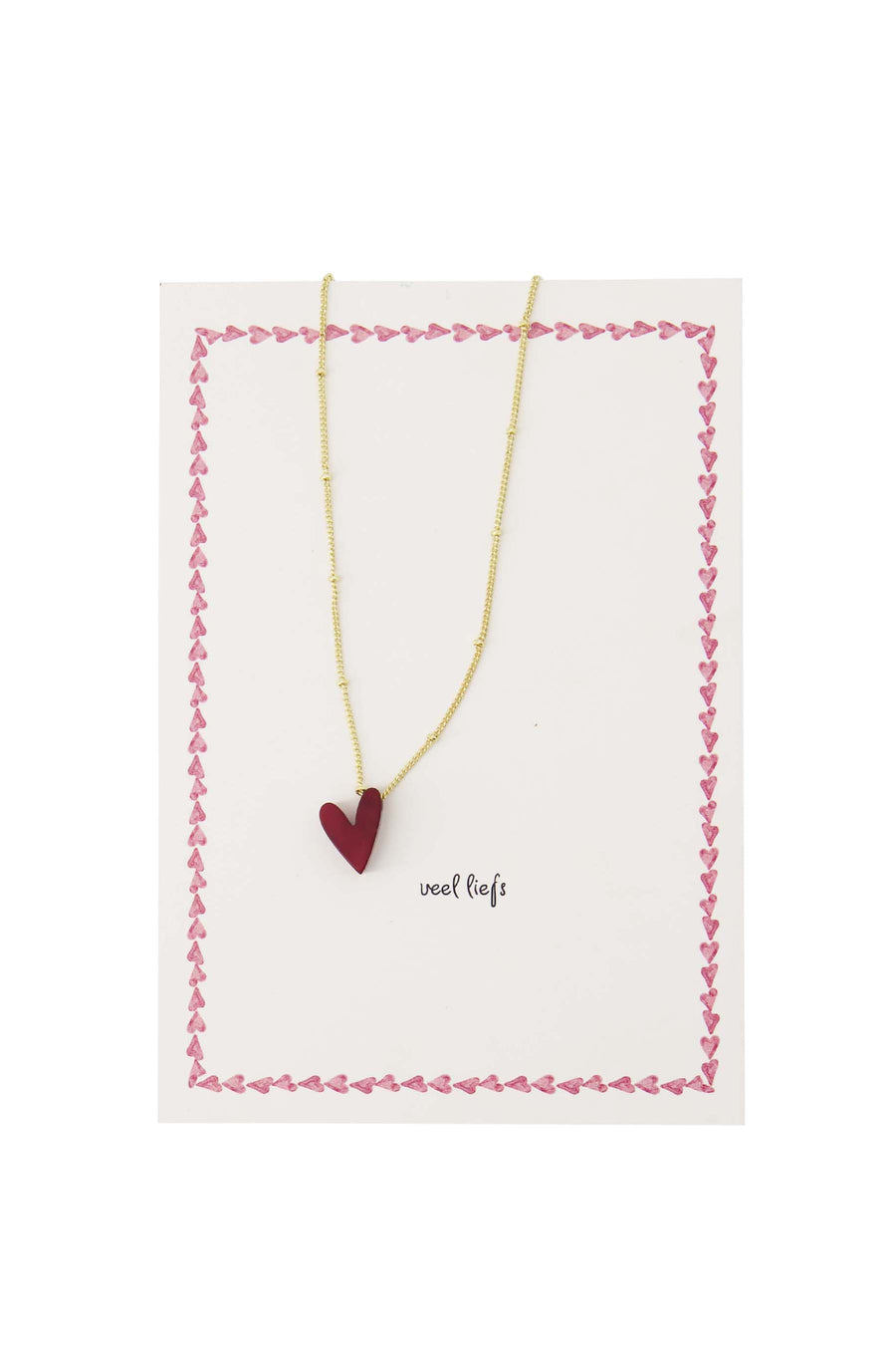 postcard necklace heart white/red | white/red