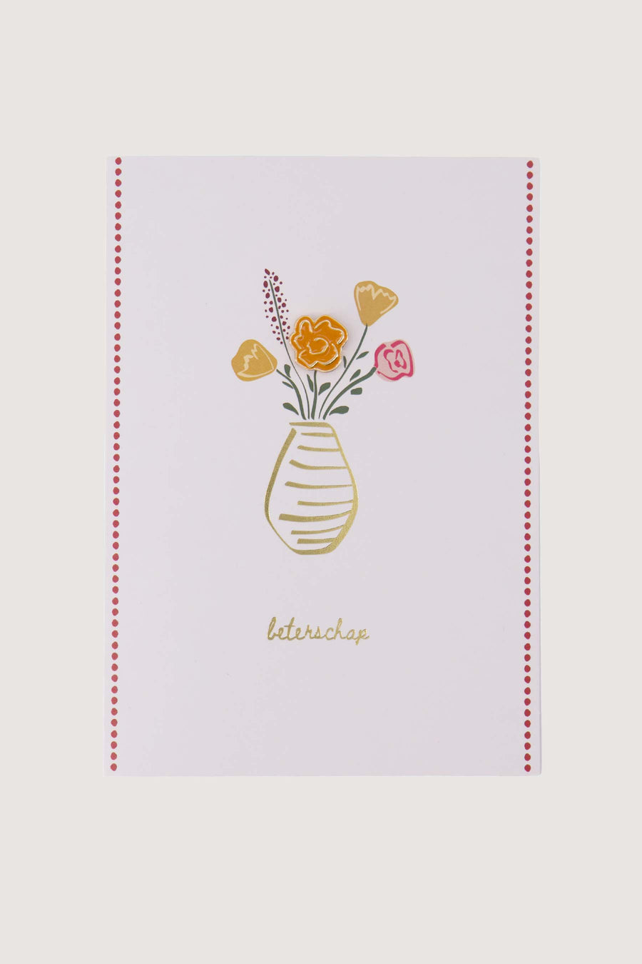 wenskaart broche beterschap | multicolor