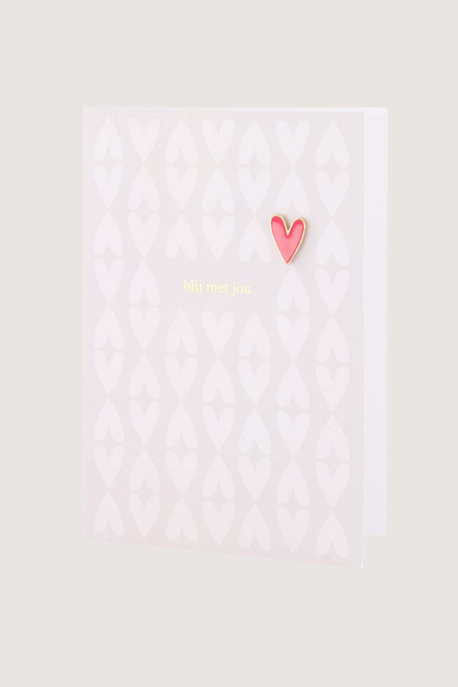 wenskaart broche hartje blij met jou | zand