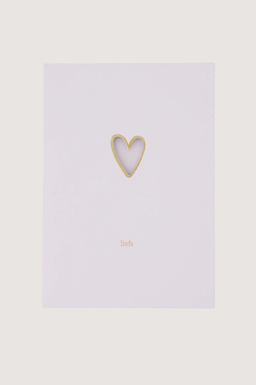 wenskaart hart liefs | wit / oker