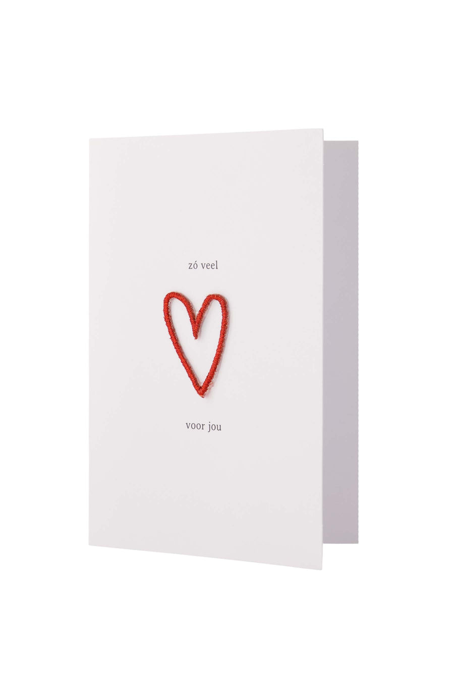 greeting card heart ironing logo | white / red