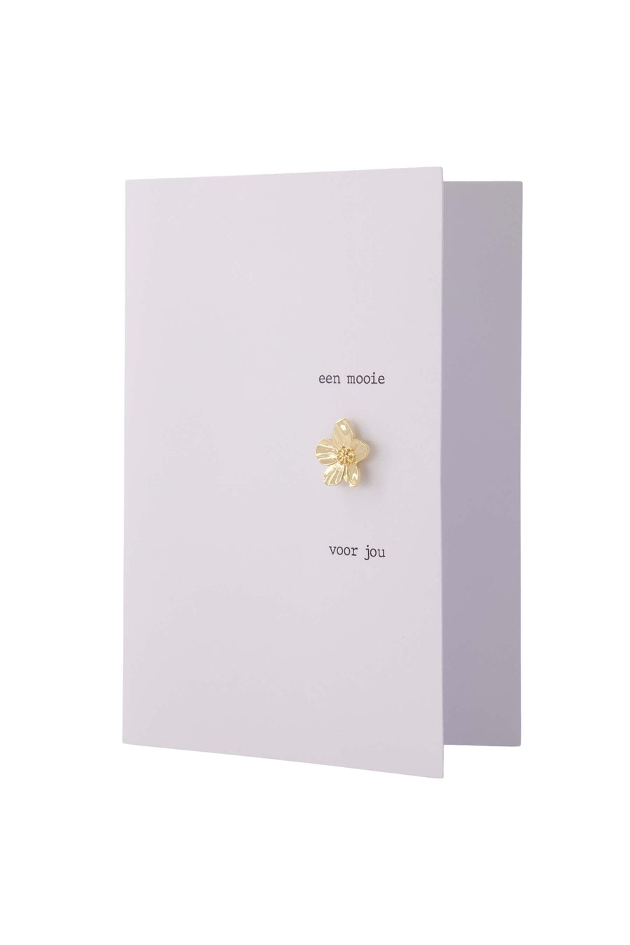 greeting card flower brooch | white / gold