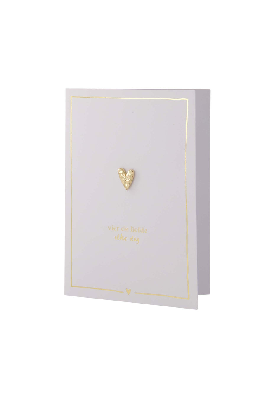 greeting card celebrate love brooch | white / gold