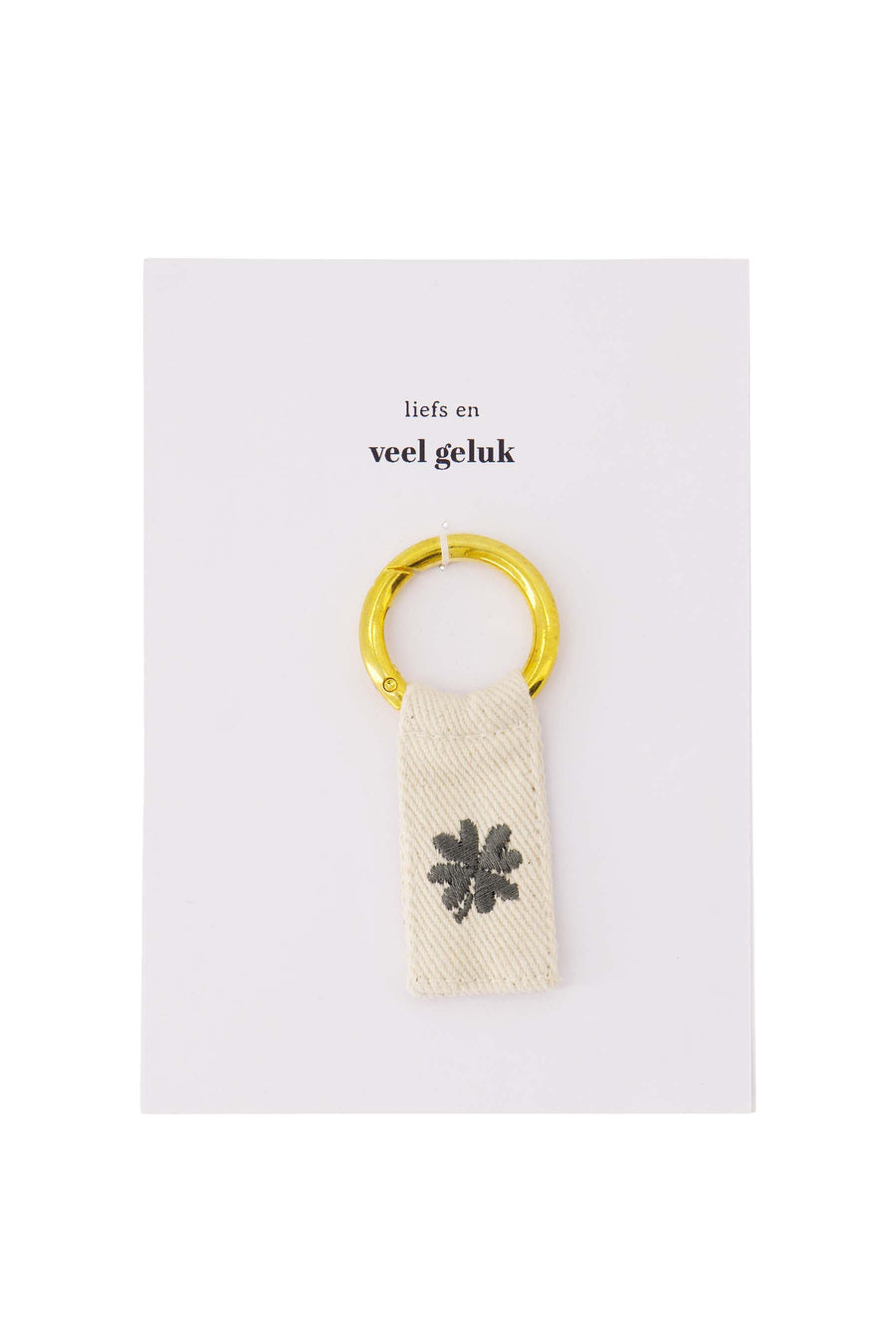 postcard keychain clover white/green | white/green