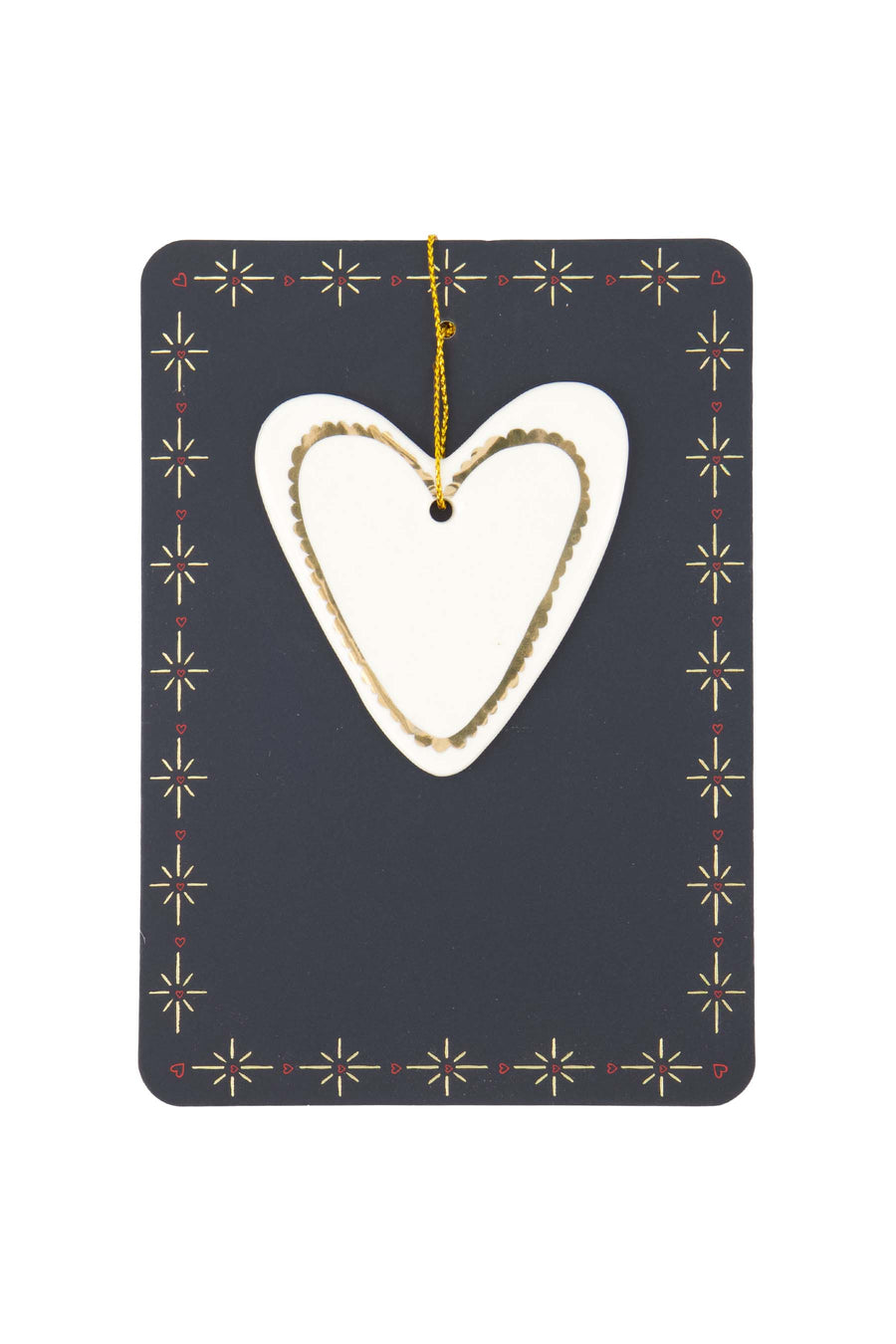 Christmas hanger ceramic heart white | white
