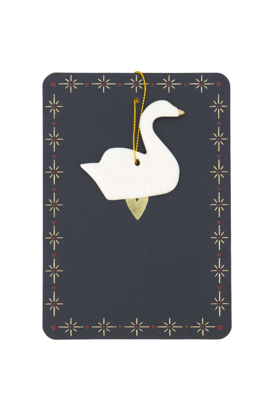Christmas hanger ceramic swan white | white