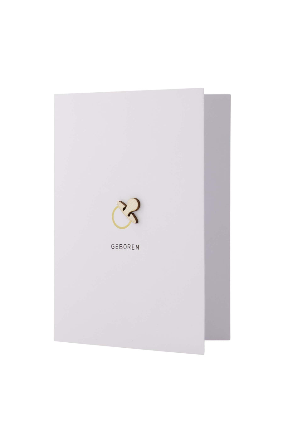 greeting card with wooden teat | white