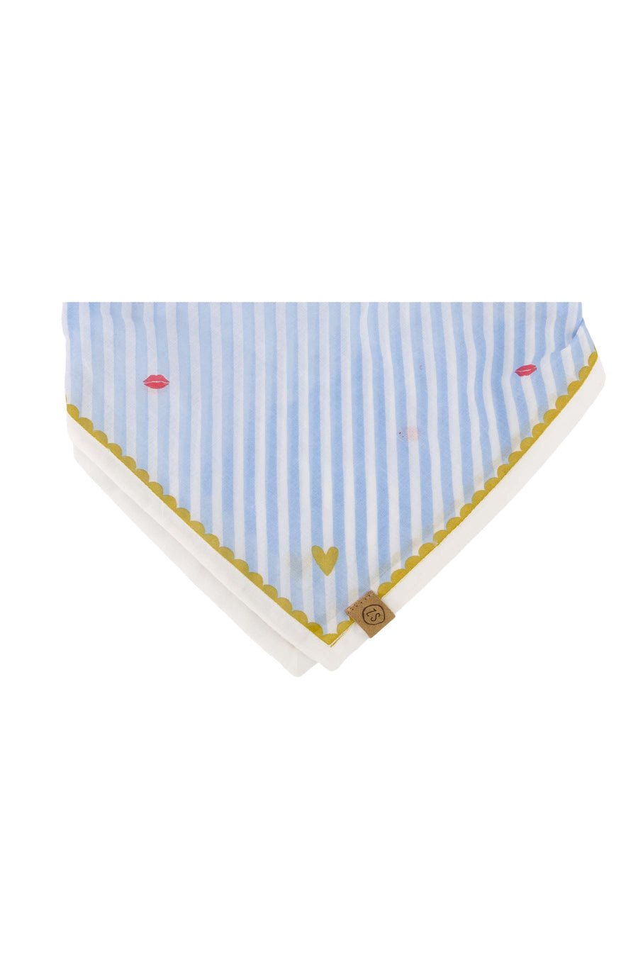 pet bandana bisous striped | white / blue