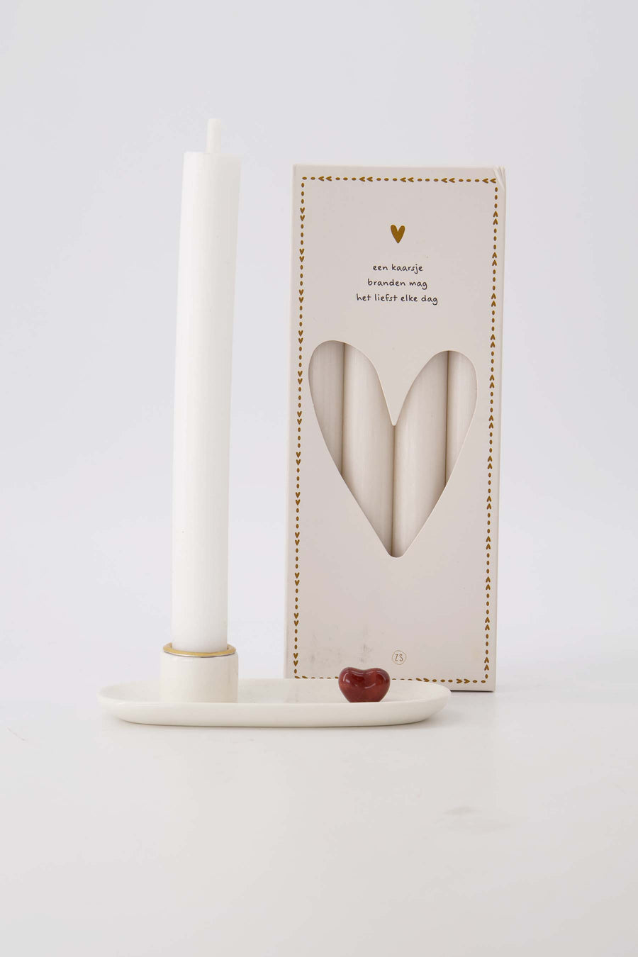 Set Candlestick Ceramic Heart