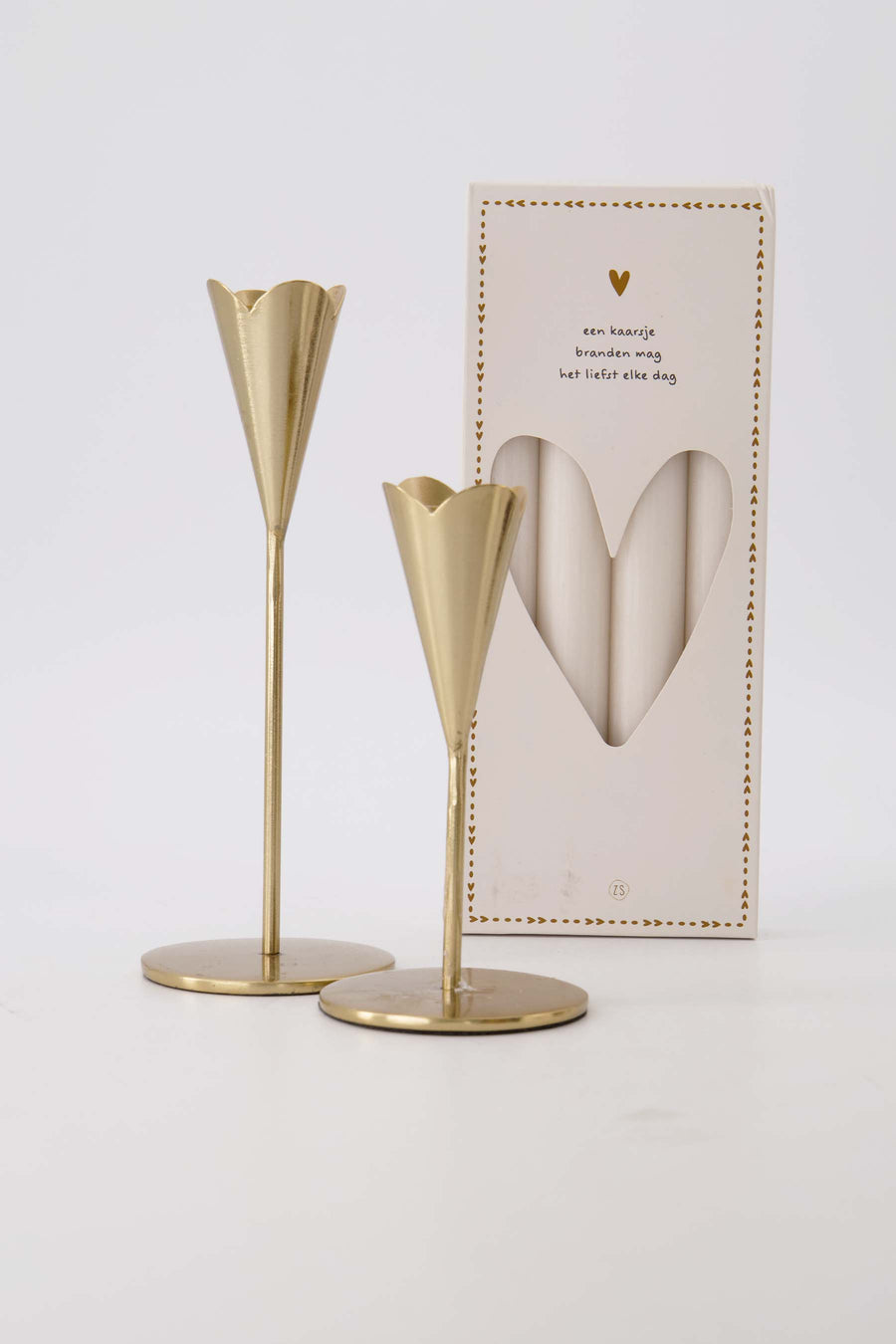Mood set candlesticks heart gold